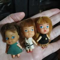 3 mini bambole tascabili vintage Anni 60
