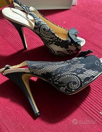 Sandali con pizzo tacco circa 12 cm