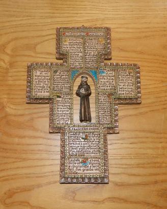 Croce del Cantico delle Creature in marmo resina