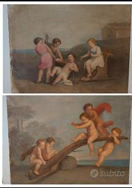 quadri olio su tela XVIII secolo 