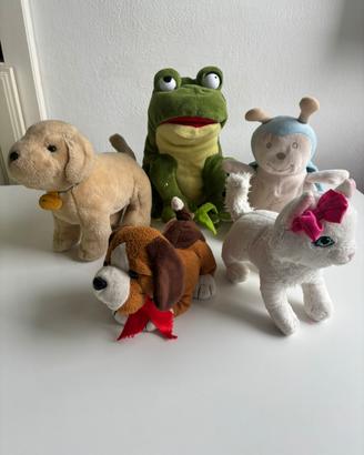 Set 5 peluche cagnolini e altro come nuovi