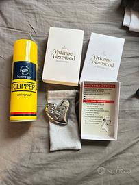 vivienne westwood accendino cuore silver brass new