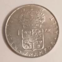 moneta 1 krona Svezia in argento 