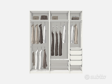 Struttura armadio PAX con ripiani e accessori
