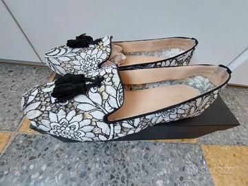 Ballerine slip-on FLORSHEIM bianche/nere