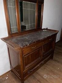 armadio e specchiera in noce vintage