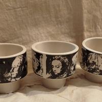 Tre tazze vintage in porcellana 