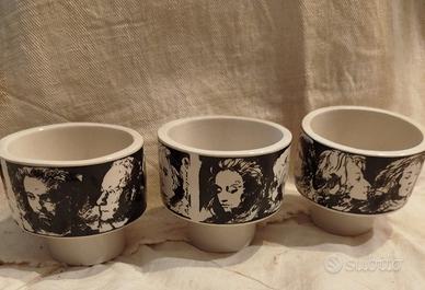 Tre tazze vintage in porcellana 