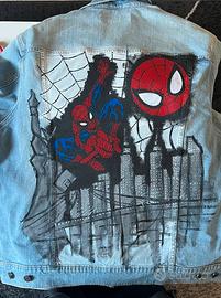 Giacca in Jeans Custom Spiderman