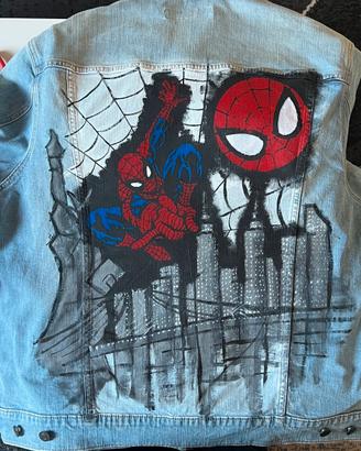 Giacca in Jeans Custom Spiderman
