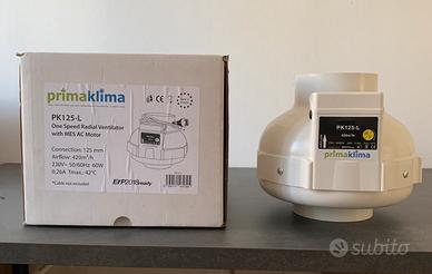 Estrattore d'aria Prima Klima 125mm per growbox