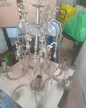 lampadario vintage con cristalli