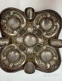 Raro portacenere in argento monete antiche 