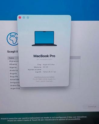 Macbook Pro M3 MAX 36GB 1TB SSD