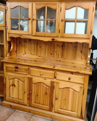 Credenza/Vetrina in pino massello rustico 