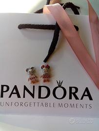 Pandora Disney Charm Mickey Minnie robot in coppia