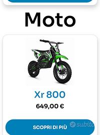 Pit bike elettrica just e 800watt NUOVO