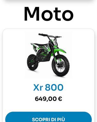 Pit bike elettrica just e 800watt NUOVO