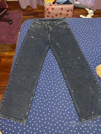 Jeans donna blu scuro con i brillantini