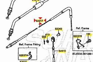 Cavo apertura gas Kawasaki KLR 650 540171090
