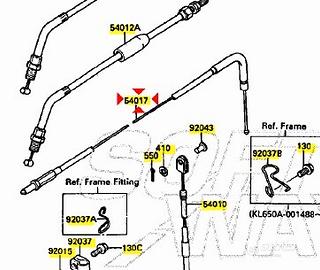 Cavo apertura gas Kawasaki KLR 650 540171090