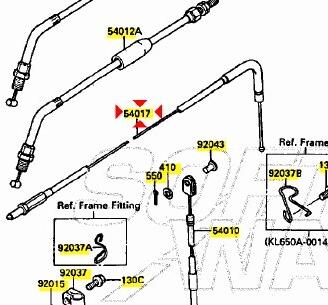 Cavo apertura gas Kawasaki KLR 650 540171090