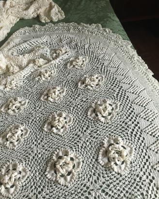 Coperta matrimoniale cotone all’uncinetto
