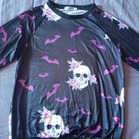 Maglia con teschi e pipistrelli