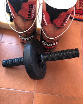 Ruota allenamento muscoli + cavigliere e polsini