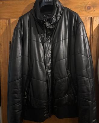 GIACCA NERA UOMO ARMANI JEANS IN SIMILPELLE