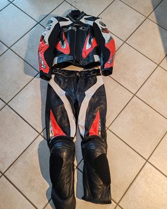 tuta moto da donna in pelle divisibile