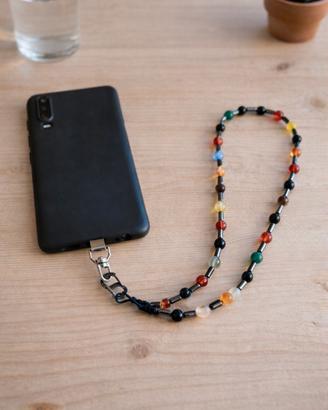 laccetto per smartphone perle di pietra naturale 
