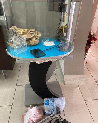Acquario 100L Mezzaluna: Arredo Design Completo