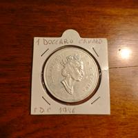 Moneta Argento 925 Canada 1 Dollar Fior di conio