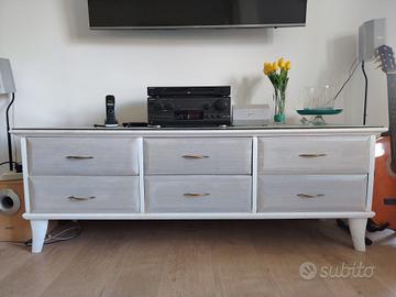 Mobile TV finitura bianco shabby – stile elegante 