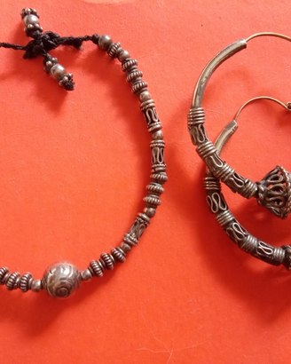 Parure bracciale e orecchini argento
