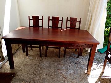 Tavolo legno massello con 6 sedie