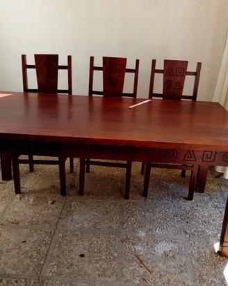 Tavolo legno massello con 6 sedie