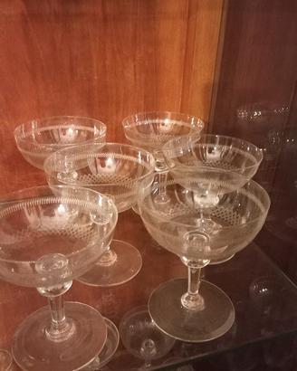 8 coppe champagne in cristallo