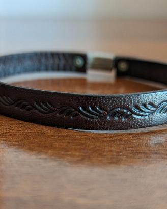 Bracciale in pelle marrone