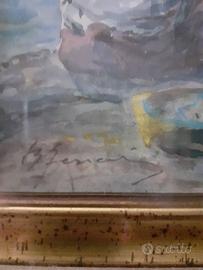 Acqurello Berto Ferrari con cornice