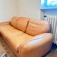 Divano in pelle m 2,10 Piumotto 3 posti