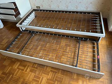 Struttura letto doppio estraibile salvaspazio