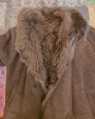 Giaccone donna vintage in vero shearling taglia M