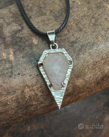 Ciondolo punta quarzo Rosa piccolo