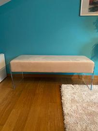 Panca di design contemporaneo color crema