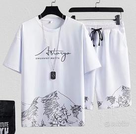 Completo estivo uomo tshirt e pantaloncini bianchi