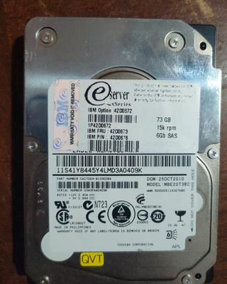 2 Hard Disk 2,5" SAS IBM 73Gb 15k rpm