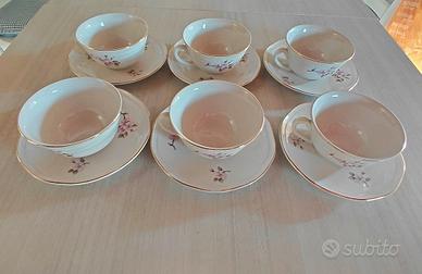 Servizio da Tè Vintage 6 Tazze e Piattini LAVENO