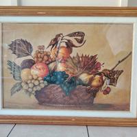 Dipinto olio su tela natura morta frutta